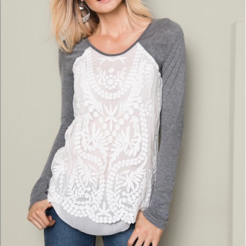 Venus embroidered raglan top